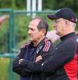 Muricy Ramalho e Dorival Júnior durante treino do São Paulo –  Foto: Divulgação / saopaulofc.net / Jogada10