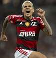 Pedro, do Flamengo, comemora gol marcado contra o Aucas pela Libertadores.   Foto: Jorge Rodrigues/ Agif/Gazeta Press