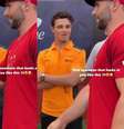 Paul Goldschmidt, de 1,90m e 105 kg, impressionou Lando Norris  Foto: Reprodução