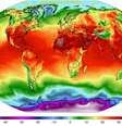 Temperatura global no dia 3 de julho de 2023   Foto: Climate Reanalyzer