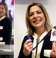 Ela passou o dia conhecendo as dependências da emissora e entrou no estúdio em que vai trabalhar    Foto: Reprodução/ GloboNews