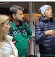 Foto mostra os três suspeitos de agredirem família de Moraes no aeroporto de Roma  Foto: Aos Fatos