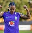 Geyse, atacante da seleção brasileira, em treino na Austrália  Foto: Thais Magalhães/CBF