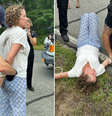 Abigail Disney, 63, foi presa durante o protesto em Nova York, na sexta-feira, 14  Foto: Reprodução/@ClimatePsych