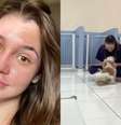 Beatriz mostra rotina morando em pet shop no TikTok e viralizou  Foto: Reprodução/Instagram e Reprodução/TikTok