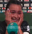 Ali Riley durante entrevista depois da partida da Suíça na Copa do Mundo  Foto: Reprodução/Youtube/METAFOOTBALL