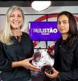 Neuza Back e Edina Alves no Podcast do Paulistão  Foto: Arquivo Pessoal 