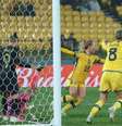 Amanda Ilestedt (camisa 13) celebra o gol que dá a vitória da Suécia sobre a África do Sul, pela Copa feminina. –  Foto:   Marty Melville / AFP via Getty Images / Jogada10