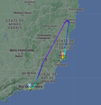 O voo em questão é o G3 1715 e a Gol não confirmou qual foi o problema técnico da aeronave.  Foto: Reprodução/Flightradar24