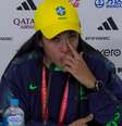 Marta se emocionou na coletiva antes do duelo contra a Jamaica  Foto: Reuters