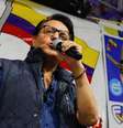 Fernando Villavicencio em evento de campanha na quarta-feira (9/8), antes de ser assassinado, em Quito  Foto: REUTERS/Karen Toro / BBC News Brasil