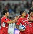 Ñublense e LDU protagonizaram um jogo equilibrado e que foi decidido na disputa de pênaltis (Photo by RODRIGO BUENDIA/AFP via Getty Images)  Foto: Jogada10