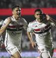  Wellington Rato, do São Paulo, comemora gol marcado contra o Corinthians no jogo de volta da semifinal da Copa do Brasil  Foto: Vinicius Nunes/Agência F8/Gazeta Press