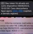 Mensagens de texto sobre transações realizadas são a porta de entrada para o golpe da "mão fantasma", que usa falsas centrais de atendimento para obter controle sobre o smartphone das vítimas (Imagem: Reprodução/Kaspersky)  Foto: Canaltech