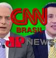 William Waack, da CNN Brasil, e Tiago Pavinatto, da Jovem Pan News: canais tentam, mas ainda estão distantes da GloboNews  Foto: Fotomontagem: Blog Sala de TV