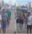 Em vídeo que viralizou na internet em junho, "Jeffinho" aparece exibindo um fuzil em plena luz do dia, junto com outros comparsas armados  Foto: Reprodução/Cidade Alerta/Record TV