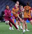 A seleção da Espanha conta com a jovem Salma Paralluelo que foi decisiva na classificação – Frank Fife /AFP via Getty Images  Foto: Jogada10