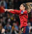 A lateral Olga Carmona faz o gol do primeiro título mundial profissional da Espanha no futebol feminino  Foto: WILLIAM WEST/AFP via Getty Images / Esporte News Mundo