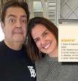 Luciana Cardoso com Faustão e a mensagem em destaque: corrida contra o tempo por uma nova chance ao apresentador  Foto: Reproduções