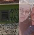 Frases contra o feminicídio foram pichadas na casa de Aline após o crime  Foto: Reprodução/Globoplay