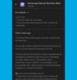 Notas sobre a atualização do Samsung Internet Browser Beta (Imagem: Reprodução/Google Play Store)  Foto: Canaltech