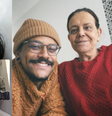 João conversa com a mãe via chamada de vídeo, já que ela ainda não pode receber visita  Foto: Arquivo Pessoal