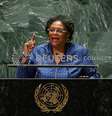 A primeira-ministra de Barbados, Mia Amor Mottley, discursa na 78ª Sessão da Assembleia Geral da ONU na cidade de Nova York, EUA
22/09/2023
REUTERS/Brendan McDermid  Foto: Reuters