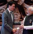 Trudeau (à esq.) e Modi tiveram um encontro tenso em Nova Déli recentemente  Foto: Reuters / BBC News Brasil