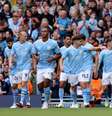 Jogadores comemoram gol do Manchester City   Foto: George Wood/Getty Images / Esporte News Mundo