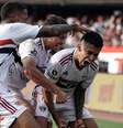 Nestor, do São Paulo, comemora gol marcado contra o Flamengo na final da Copa do Brasil  Foto: André Fabiano/Código19/Gazeta Press