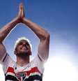 Calleri, após a vitória do São Paulo sobre o Flamengo  Foto: Ricardo Moreira/Getty Images