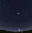 Posição da superlua às 18h45 para um observador em São Paulo (Imagem: Captura de tela/Stellarium)  Foto: Canaltech