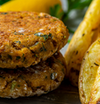 Hambúrguer de ervilha e fritas   Foto: CanvaPro