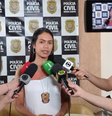 Delegada Ariadne Elloise em entrevista coletiva sobre o caso  Foto: Divulgação/PCMG
