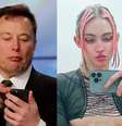 Foto: X/Elon Musk e Instagram/Grimes / Pipoca Moderna