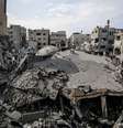 Escombros de mesquita destruída após ataques aéreos israelenses em Gaza  Foto: EPA / BBC News Brasil