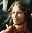 Arnold Schwarzenegger caracterizado para Conan, o Bárbaro  Foto: Divulgação