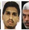 Abdullah Barghouti, Mohammed Deif e Yahya Ibrahim Al-Sinwar, os principais líderes do Hamas hoje  Foto: BBC News Brasil