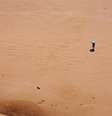 Maciel Oliveira atravessa o rio Solimões caminhando sobre as areais de seu leito seco  Foto: DW / Deutsche Welle