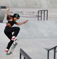 SHARJAH, UNITED ARAB EMIRATES - FEBRUARY 04: Rayssa Leal of Brazil competes in the Women's Street Semifinal during the Sharjah Skateboarding Street and Park World Championships 2023 on February 04, 2023 in Sharjah, United Arab Emirates. (Photo by Francois Nel/Getty Images)  Foto: Esporte News Mundo