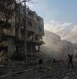 Área destruída após ataque aéreo israelense em Gaza  Foto: MOHAMMED SABER/EPA-EFE/REX/Shutterstock ( / BBC News Brasil