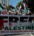 Grupos pedem o fim do cerco de Israel à Gaza na Praça Oswaldo neste domingo, 22, em São Paulo.  Foto: Felipe Rau/Estadão / Estadão