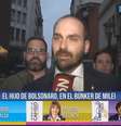 Eduardo Bolsonaro é ironizado em TV argentina ao defender armas: ‘Por isso tiraram o pai dele’; veja  Foto: Reprodução