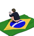 Caixa cancela exposição após obra representar Jair Bolsonaro (PL) defecando na bandeira do Brasil  Foto: Reprodução/Redes Sociais