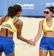 Dupla do Brasil no vôlei de praia no Pan de Santiago -   Foto: Gaspar Nóbrega/COB / Esporte News Mundo