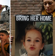 Da esquerda para direita: destruição em Gaza após bombardeios israelenses; mãe protesta pela liberação de reféns levados pelo Hamas  Foto: Reuters/Montagem