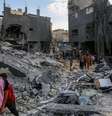 Bombardeios israelenses reduziram partes da Faixa de Gaza a escombros.  Foto: Getty Images / BBC News Brasil
