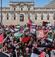 Comunidade palestina no Chile fez protestos após início da guerra  Foto: Getty Images / BBC News Brasil