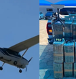 O avião foi avistado por funcionários da fazenda  Foto: Reprodução/TV Anhanguera e Divulgação/Polícia Rodoviária Federal