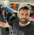 Hasan Rabee exibiu brasileiros dentro de avião  Foto: Reprodução/Instagram 